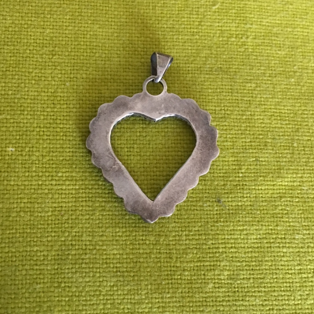 Vintage 925 Sterling silver heart pendant - Picture 2 of 4